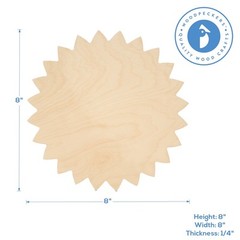 Sunflower Wood Cutout 8″x8″, Unfinished, for Autumn Decor/Crafts | Woodpeckers