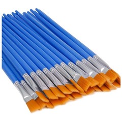 30 Pcs Flat Paint Brushes, Small Brush Bulk for Detail Painting | Nylon Brist…