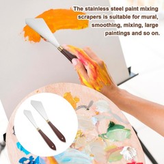 Stainless Steel Pallet Knives Painting Knife Wooden Handle Painting Supplies