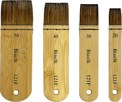 Watercolor Hake Brush Professional, 4PCS Bamboo Short Handle Squirrel Mix Hair P