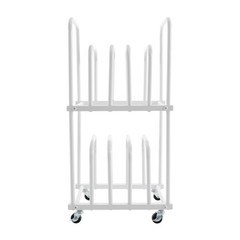 Art Canvas Storage Rack, Double-Tier Rolling Art Canvas Mobile Organizer White