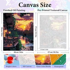Paint by Numbers Kit for Adults – Sunset Cabin Adult Paint by Number Kits