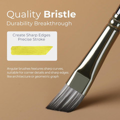 10 PCS Angular Paint Brush Set Nylon Hair Angled Paint Brushes for Acrylic Wat