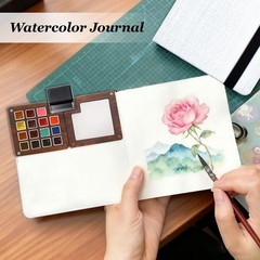 2 PCS Watercolor Journal 4.7×4.7 Inch 140lb/300gsm Paper Sketchbook Graphite
