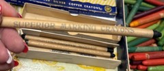 OLD SUPERIOR MARKING CRAYONS STANDARD OIL SARGENT HEXAGON OVERSIZE CRAYONS LOT