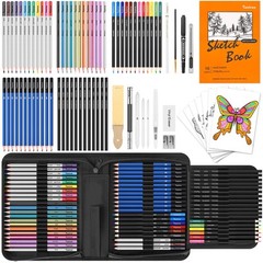81 Pack Art Supplies for Adults Kids Pro Drawing Set Sketch Book Graphite and…