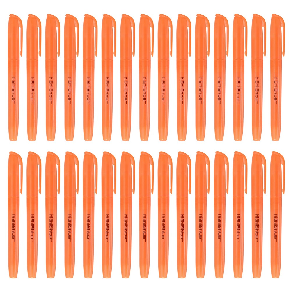 Orange Highlighter, 30 Pack Highlighters Pens for Books, Transparent Rod