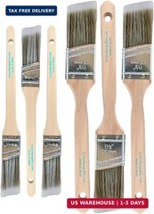 Vermeer Paint Brushes 6-Pack Angle Brushes in Assorted Sizes for All Latex and O
