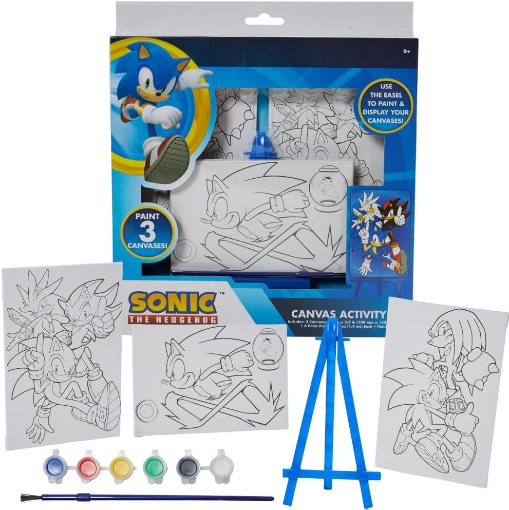 Sonic Hedgehog Canvas Paint Set Kids