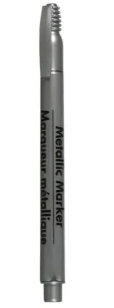 Silver Metallic Marker Gray Crafter Fine Tip Point DIY Card Cloth Wood 0.05 Grey
