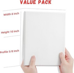 Simetufy 4 Pack Stretched Canvas for Painting 8×10 Inch, 100% 8″x10″, white