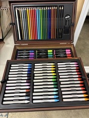 170+ Piece Artist Set: Painting, Drawing, and Sketching in Wood Case New