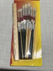 25 pcs Assorted Artist Paint Brushes Oil Acrylic Watercolor Fan Flat Filbert NEW