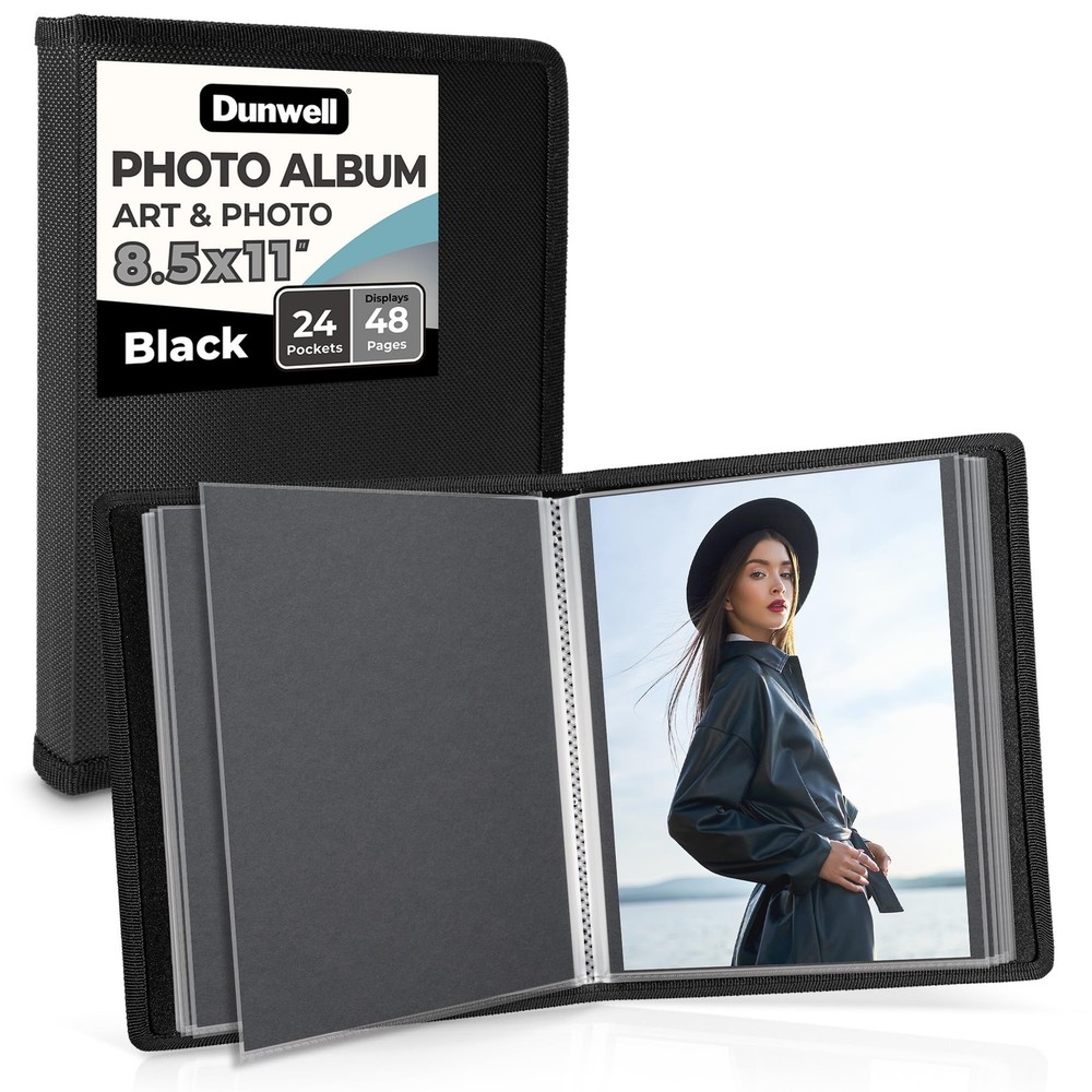 Dunwell Art Portfolio 8.5×11 Folder Black, Mounting Paper, Portfolio Binder f…