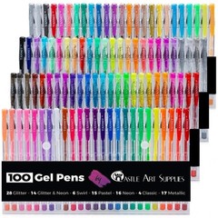 50 PCS Gel Pens Metallic Neon Glitter Pastel High Quality with Fine Points