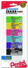 Hi-Polymer Block Eraser Colors Small, Assorted Colors, 6-Pk
