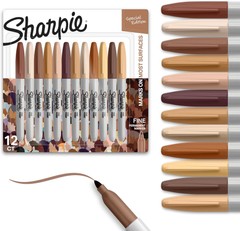 Sharpie Permanent Markers Portrait Colors Skin 12 Count (Pack of 1), Assorted