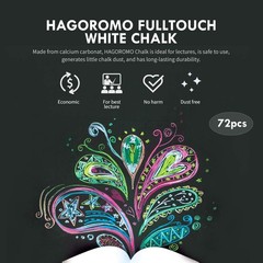 Colorful Fulltouch Chalk Set – 72 Pcs White Dustless Chalk for Art & Writing