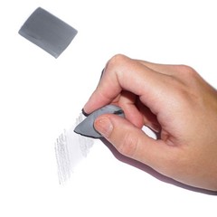 June Gold 6 Gray Kneaded Erasers, Blend, Shade, Smooth, Correct, Medium,