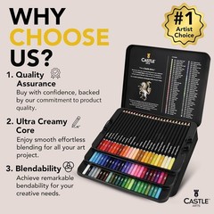 Professional Quality Colored Pencils Set for Sketching, 72 Soft Core Colors