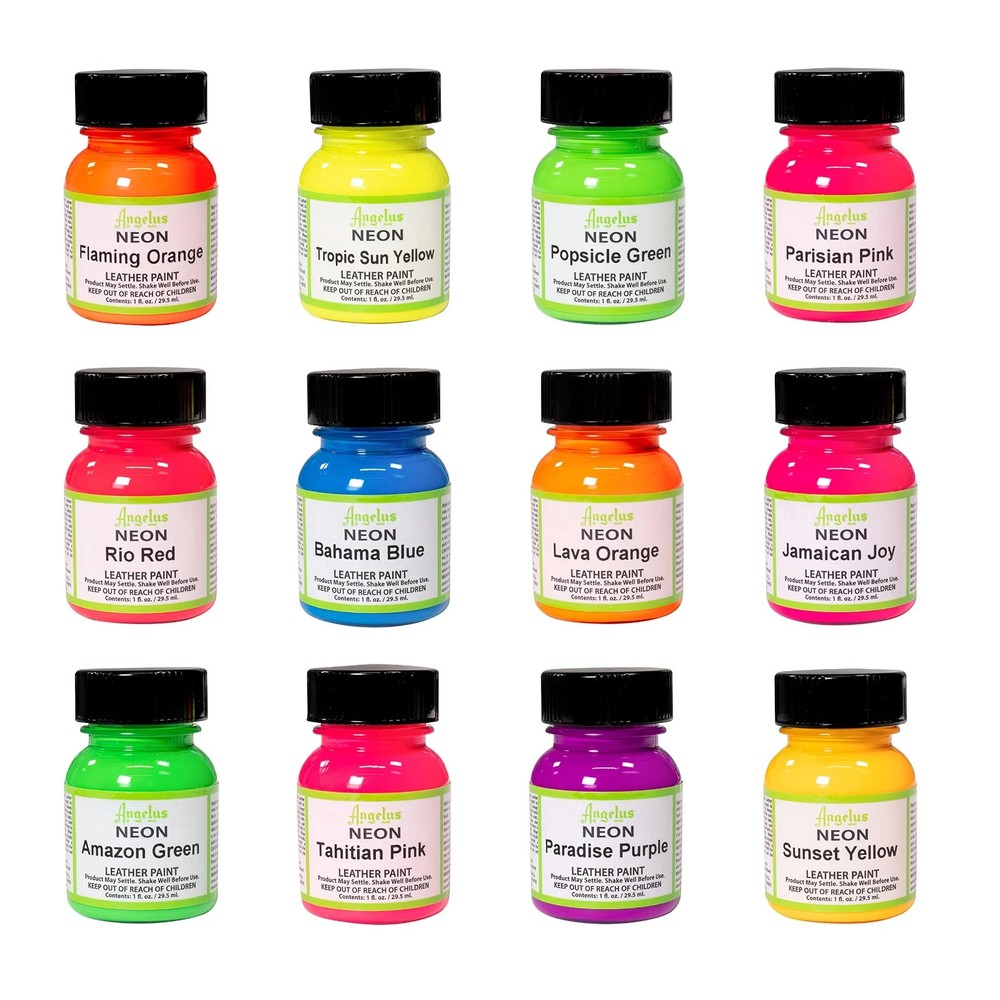 New Angelus Neon-1 oz Leather Paint in several Different Colors