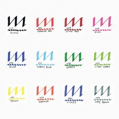 ZIG Calligraphy Marker Pens, 12 Colors set, 2mm & 3.5mm Dual Tip Markers, for