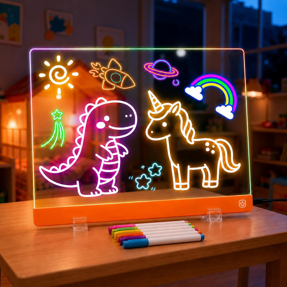 16-Inch LED Drawing Board for Kids | Light Up Doodle Board Glow Drawing Tablet |