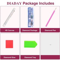 DIADAY 5D Elegant Woman Special Shape 12 inches by 12 inches, Multicolored