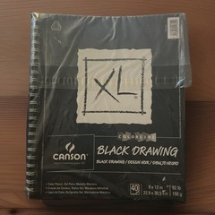 Canson XL Black Drawing Pad Paper, Side Wire, 9 x 12 Inches
