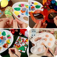 FANDAMEI Oval Paint Tray Palettes, 8 PCS Plastic White 9 x 6.7 Inch,