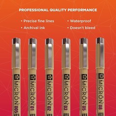 Pigma Micron Fineliner Pens Archival Black Ink Pens for Writing Drawing NEW