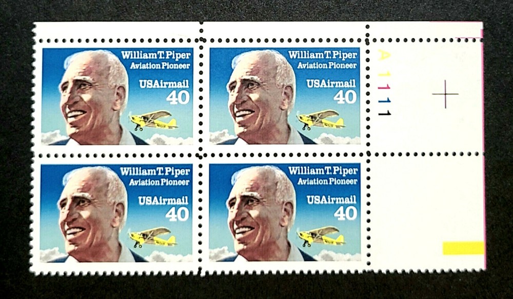 1991 Choice of Plate Blocks C129! US MNH Airmail Stamps William T Piper BV $8.00