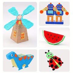 12 Color Filament 3D Printing Pen Set 3D Drawing Pen with Led Display Kid Gift