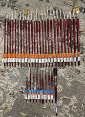 Princeton VelvetTouch Red Acrylic & Watercolor Paintbrush Series Bundle #1