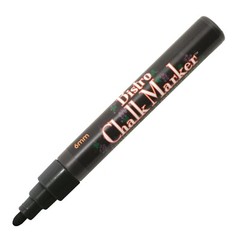 480-1 Marvy Bistro Chalk Marker, Black Chalk, 6mm Broad Point, Pack of 6