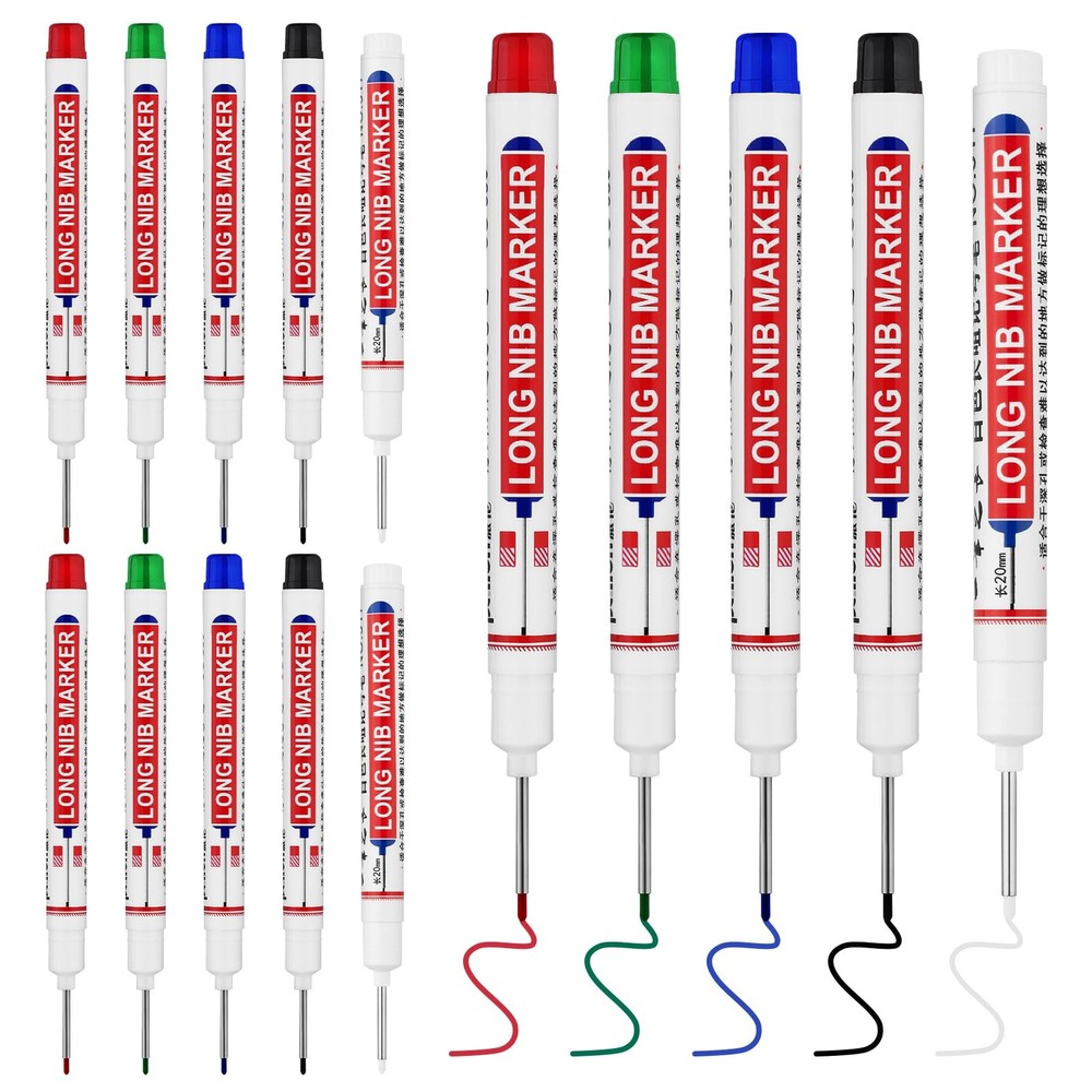 LYXMYGS 15 PCS Long Head Deep Hole 15PCS-20MM-Red/Blue/Green/Black/White