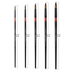 XDT#950 Round Tip Art Brush 5Pc #2#4#6#8#10 Horse Hair Acrylic Watercolor