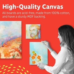 Artlicious 12-Pack of 8×10” Cotton Blank Canvases for Versatile Painting