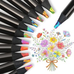 Art Supplies for Kids Teens Adults, 12 Rainbow Pencils Drawing Supplies, Jumb…
