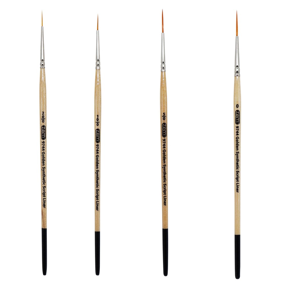 AS-6 Student Golden Synthetics Long Liners Brush Set 4 pcs