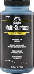 Multi-Surface Acrylic Paint in Pure Black, 16 Oz – Easy Cleanup, Satin Finish