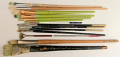 Lot of 14 Vtg Loew – Cornell / Da Vince & Others Artists Paint Brushes