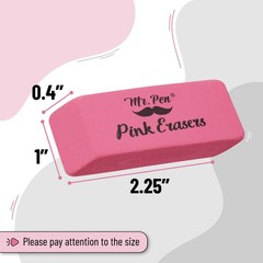 Mr. Pen- Pink Pencil Eraser, 12 Pack, Large Latex Free Block 12