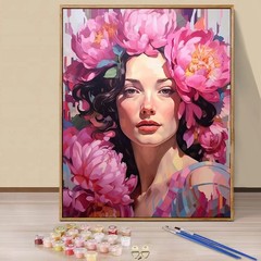 YALKIN Flower girl Paint by Numbers for Adults Beginner without Frame 16x20in