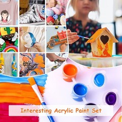 28 PCS Acrylic Paint Kit with 12 Colors & Brushes – Perfect for Home Crafts