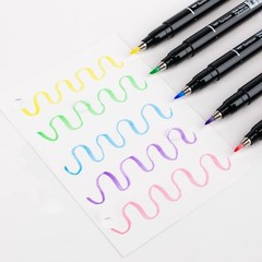56448 Fudenosuke Brush Pens, Pastel, 6-Pack