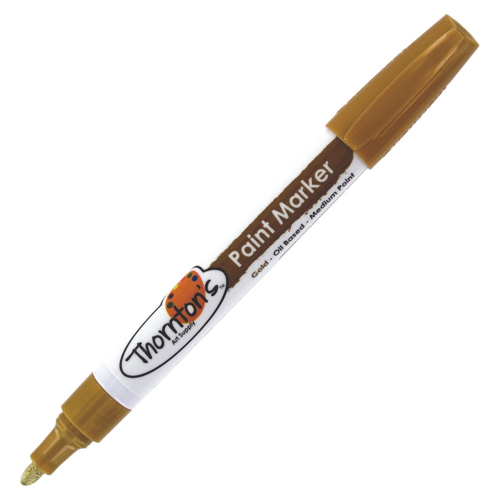 Thornton’s Art Supply Oil-Based Paint Marker, Medium Point, Metallic Gold Ink