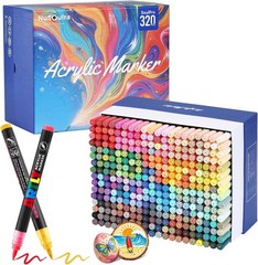 Acrylic Paint Markers, Brush Tip, Quick-Drying Waterfast Ink, for Rock Metal