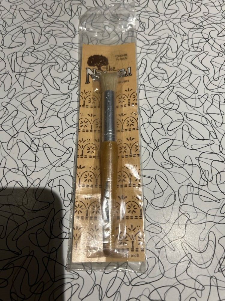 Vintage Natural Stencil Brush NIP 1986 Plaid Enterprises 1/2″