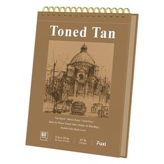 Fuxi Toned Sketchbook 8×10, 60 Sheets Spiral Bound Artist Sketch Pad – Perfec…